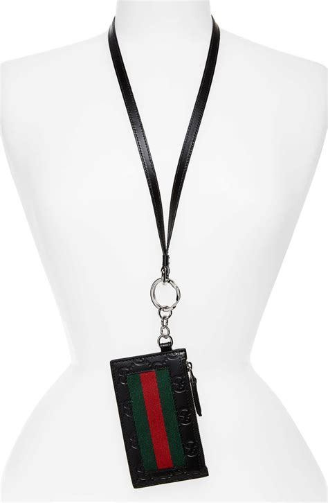 gucci phone card case|Gucci card case with lanyard.